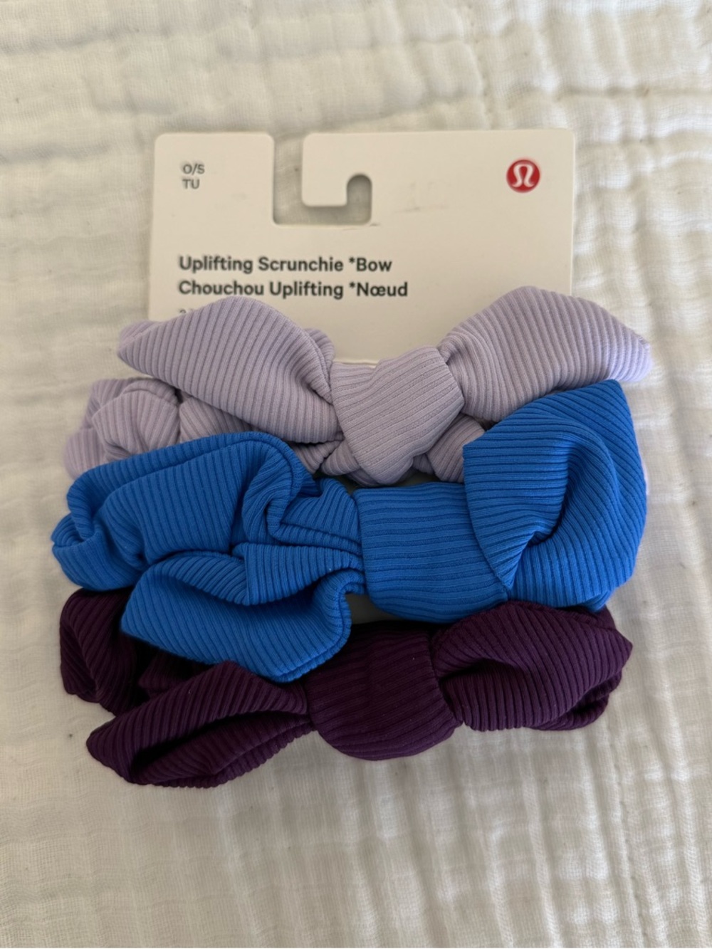 NWT Lululemon Uplifting Bow Scrunchie 3 Pack
